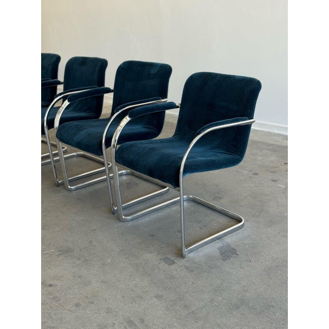 W23 D24 H31 SW20 SD17 SH19 AH25 Fully restored cantilevered arm chairs with fresh mohair. Each unit is structurally sound...