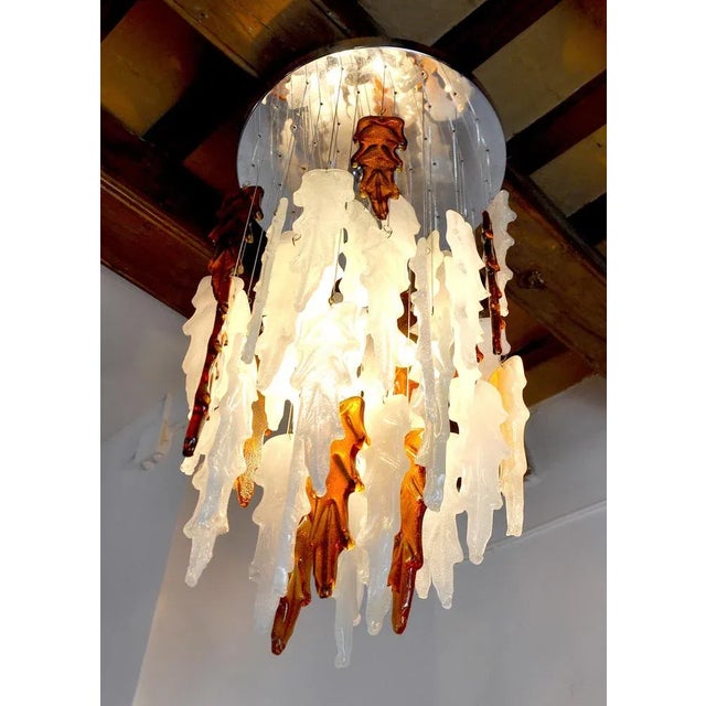 Lustre Bicolor Cascade Light by Albano Poli, 1970 For Sale - Image 6 of 8