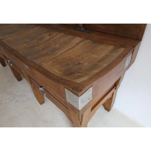Large Vintage Art Deco Butcher's Block Table, 1930s For Sale - Image 11 of 18