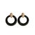 14k Yellow Gold Turquoise & Black Onyx Diamond Door Knocker Earrings, A Pair For Sale In New York - Image 6 of 9