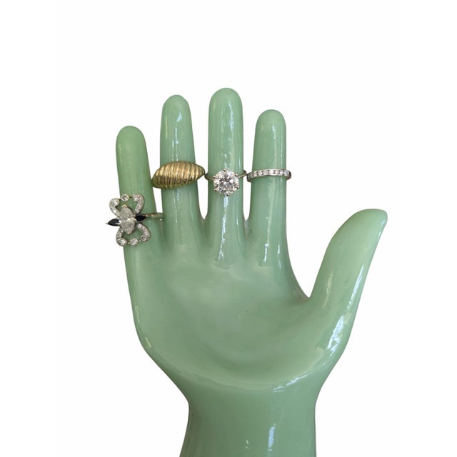 Vintage Art Deco Glass Hands Ring Holder- Set of 4 For Sale - Image 4 of 5