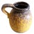 German Fat Lava Style Ceramic Handle Jug or Vase with Yellow, Brown & Black Gradient Glaze, 1970s For Sale