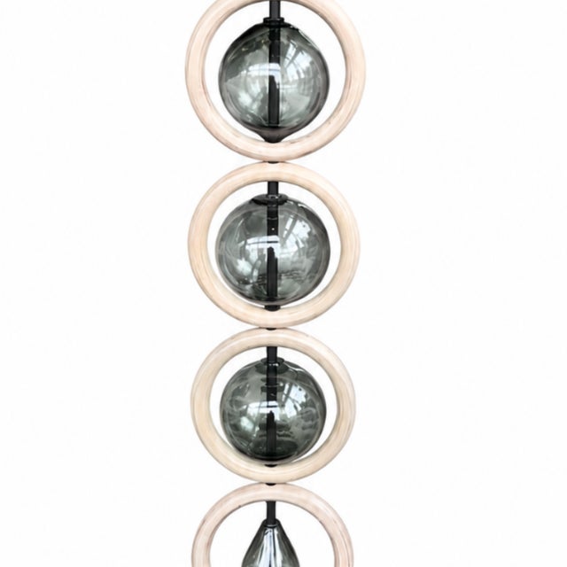 Koncept Sculpture 46 | Blown Glass, Steam Bent Wood, Powder Coated Steel For Sale - Image 4 of 4