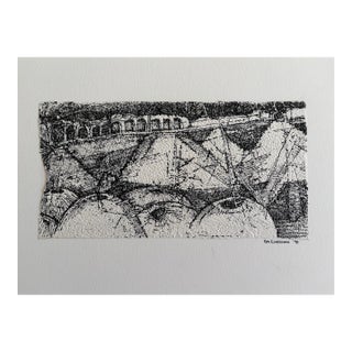 Ruth Esserman Signed 1998 Mixed Media Drawing on Textured Paper, Mounted For Sale