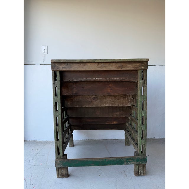 Wood Antique Primitive Handmade Folk Tiered Stand For Sale - Image 7 of 8