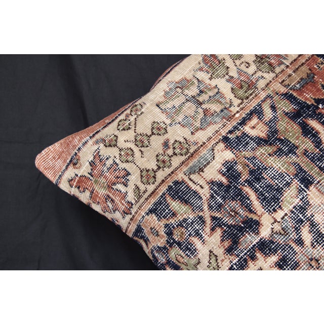 Textile Handmade Navy Blue Rug Pillow Cover -20'' X 20'' For Sale - Image 7 of 13