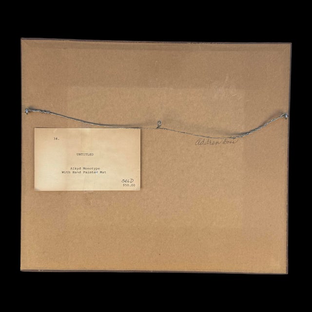 Vintage Vibrant Abstract Expressionist Hand-Painted Alkyd Monotype by Adrenn Doss For Sale - Image 9 of 10