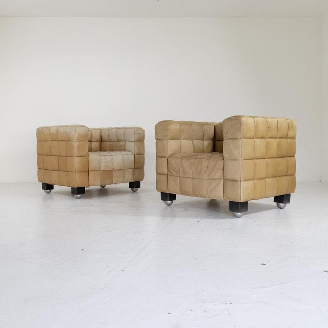 Wittmann Kubus Armchairs by Josef Hoffmann for Wittmann, 1890s, Set of 2 For Sale - Image 4 of 10