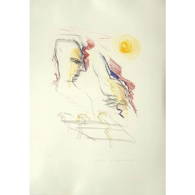 Ernesto Treccani - Figure - Original Lithograph - Late 20th Century For Sale