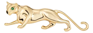 Vintage Panther Pendant 18k Yellow Gold Brooch Estate Fine Animal Jewelry