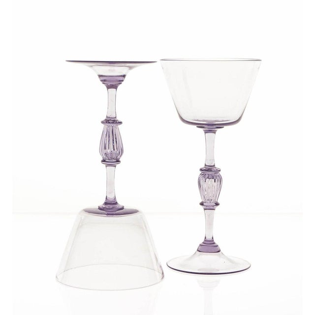 Glass Cyclamen Murano Wine Glass from Cenedese, 1950s, Set of 12 For Sale - Image 7 of 18