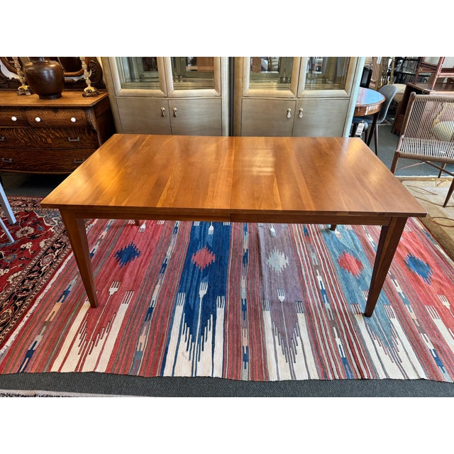 Ethan Allen Arts & Crafts Style Cherry Dining Table With Eight Slat-Back Chairs For Sale - Image 12 of 17