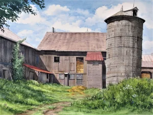W. Ralph Murray, Earl Scwaiger's Barn, Circa 1980