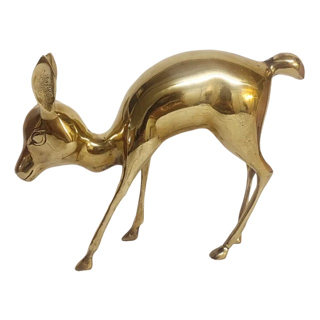 Bambi or Brass Fawn Sculpture, France, 1970s For Sale