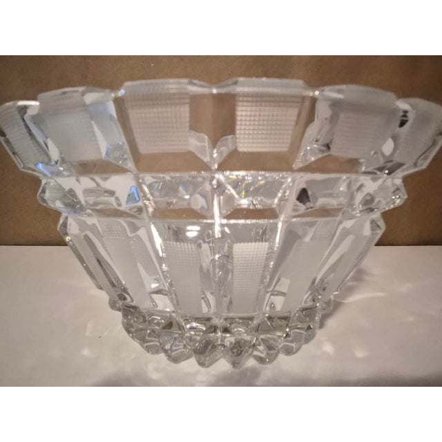 An elegant vintage Soviet crystal bowl dating to the 1930s, crafted from over 24% lead crystal. The heavy bowl features...