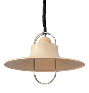 Mid-Century Modern Pendant Lamp in White & Chrome from Dijkstra