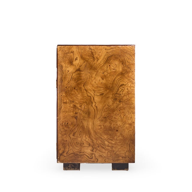 Mid 20th Century John Widdicomb Mid Century Burlwood and Brass Campaign Credenza For Sale - Image 5 of 10