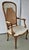 Wood Late 20th Century Louis XV Style Brass Nail Studded, Caned and Partial Upholstered Fauteuil For Sale - Image 7 of 11