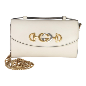 Cream Smooth Calfskin Mini Zumi Chain Shoulder Bag
