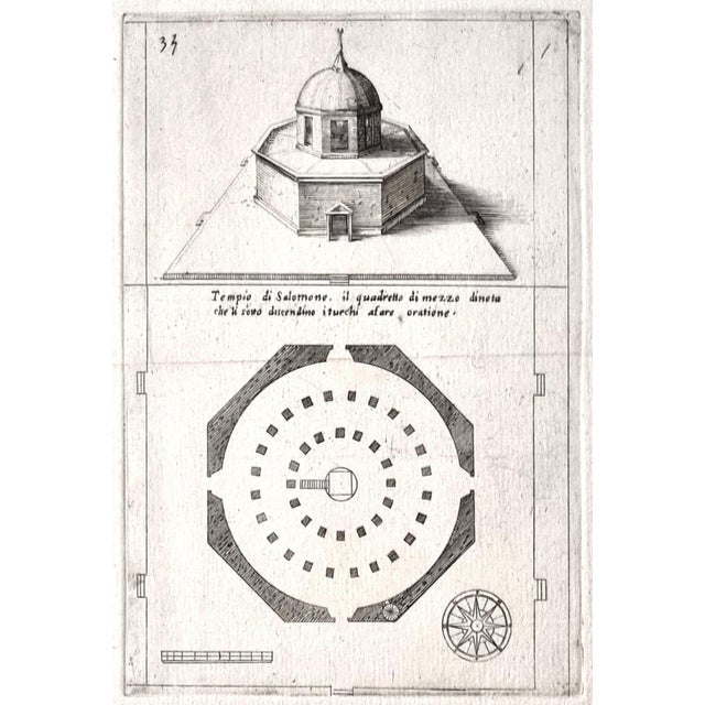 After Jacques Callot, The Temple of Solomon, Engraving, 1620 For Sale