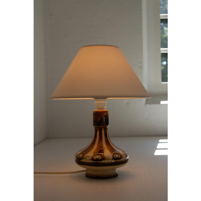 Ceramic Danish Modern Brown Ceramic Table Lamp by Søholm, 1960s. For Sale - Image 7 of 13