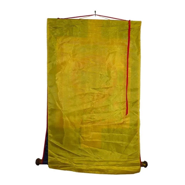 Tibetan Print Fabric Trim Deity Art Wall Scroll Thangka For Sale - Image 4 of 6