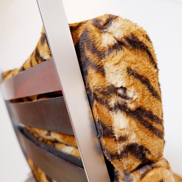 Mid-Century Modern Rocking Chair in Faux Fur and Brushed Aluminum from Hans Kaufeld, 1970s For Sale - Image 12 of 18