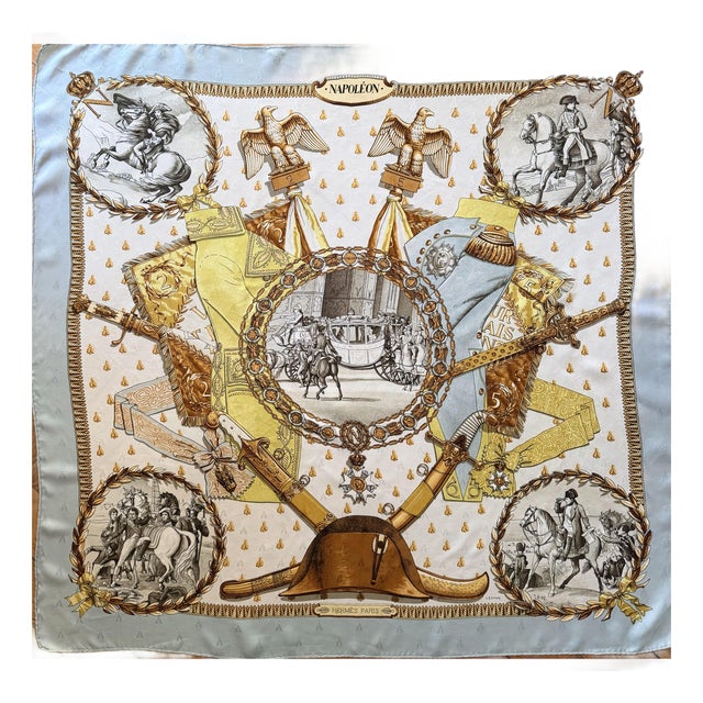 Hermès Napoléon Silk Scarf 1985 Designed by Philippe Ledoux For Sale