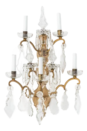 Louis XV Style Crystal Drop Pendant Wall Sconce