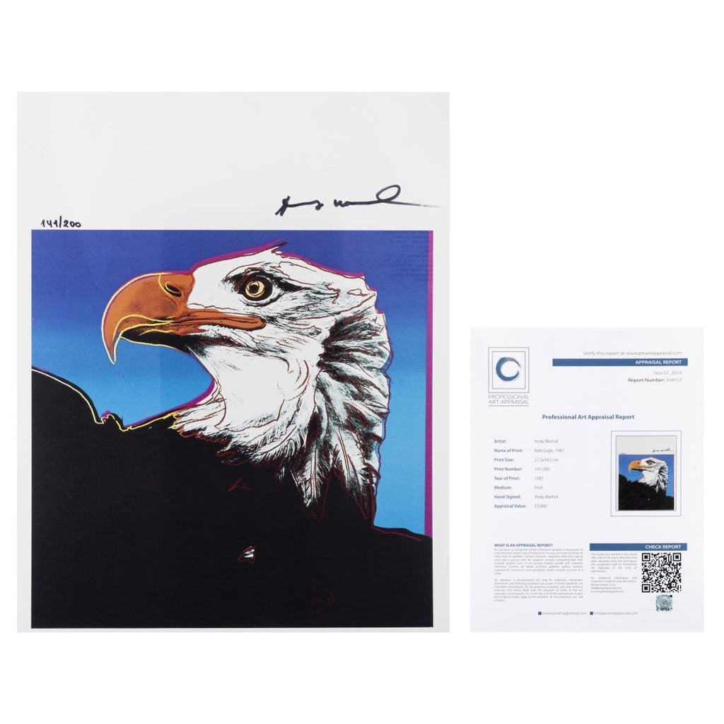 Andy Warhol, Bald Eagle 1983, 1987, Silkscreen Print | Chairish