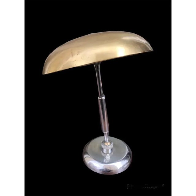 Modern Chrome and Brass Table Lamp by Giovanni Michelucci For Sale - Image 10 of 11