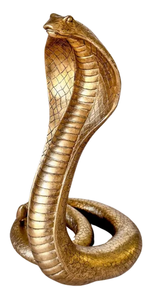20th Century Snake Resin Gilt Sculpture Standing Cobra, France