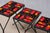 French Modern Nesting Tables with Red and Orange Ceramic Tile Tops, 1950s, Set of 3 For Sale - Image 6 of 15