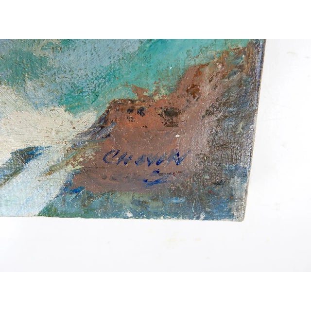 Traditional Vintage Mid 20th Century California Impressionist Seascape Painting For Sale - Image 3 of 5