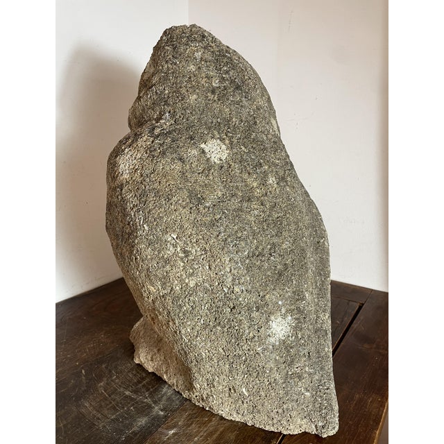 Gray Large Owl Garden Ornament in Reconstituted Stone, 1950s For Sale - Image 8 of 13