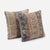 Mid-Century Modern Blue Striped Rug Pillow Cover 24'' X 24'' - Set of Two For Sale - Image 3 of 4