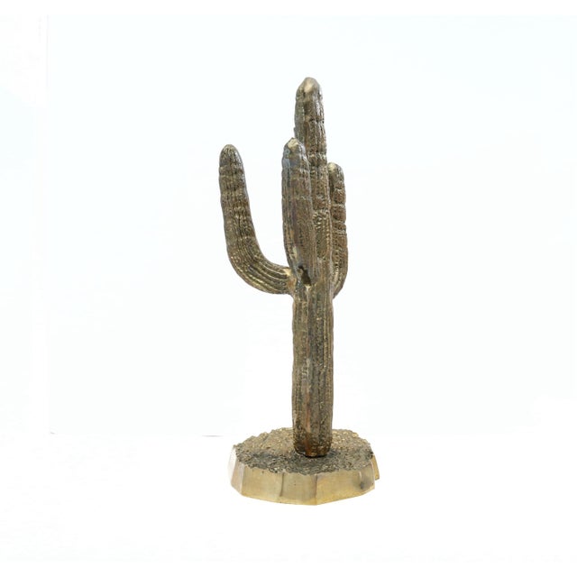 Brass Extra Large Vintage Brass Saguaro Cactus For Sale - Image 8 of 10