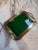 Vintage Brass Tray With Green Glass Insert For Sale In Los Angeles - Image 6 of 9