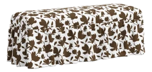 Spritely Home Nia Ruffle Dining Bench in Silhouette Floral Chocolate