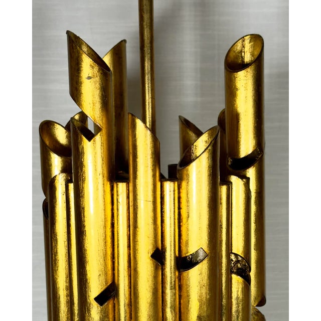 Late 20th Century Vintage Palm Beach Regency Gaetano Sciolari Style Gilt Tole Chandelier For Sale - Image 5 of 12