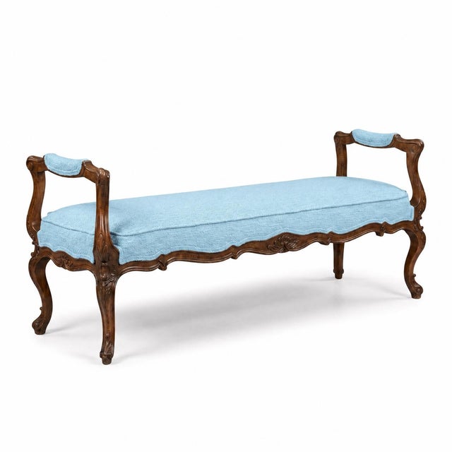 1960s French Louis XV Style Fruitwood & Faux Tortoise Bench Meyer Gunther Martini For Sale - Image 5 of 5