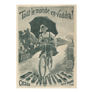 1894 French Antique Bicycle Lithograph