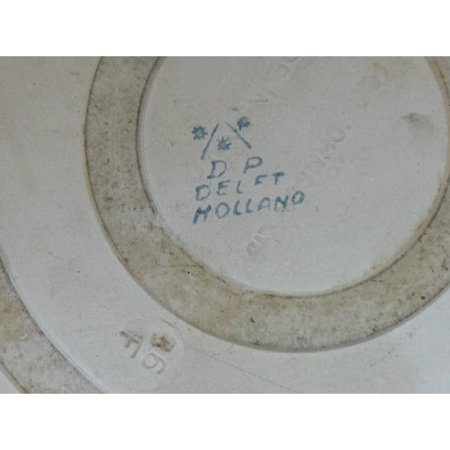 Vintage Blue and White Delft Floral Trivet Tiles, a Pair For Sale - Image 6 of 6