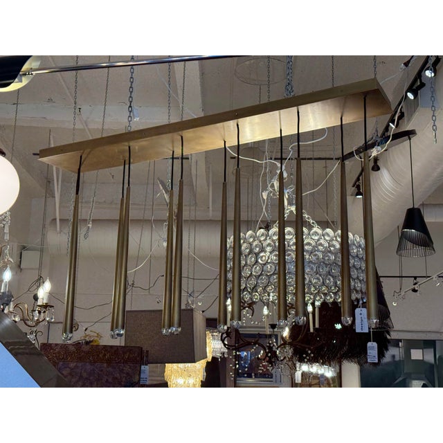 Contemporary Jonathan Browning for Restoration Hardware Aquitaine Twelve Light Linear Chandelier For Sale - Image 3 of 12