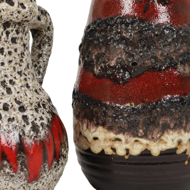 West German Fat Lava Pottery Vases from Bay Keramik, 1960s, Set of 3 For Sale - Image 4 of 14