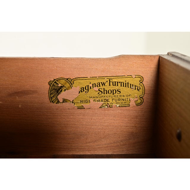 Chippendale Flame Mahogany Drop Front Secretary Desk With Bookcase Hutch by Saginaw Furniture, Circa 1920s For Sale - Image 9 of 18