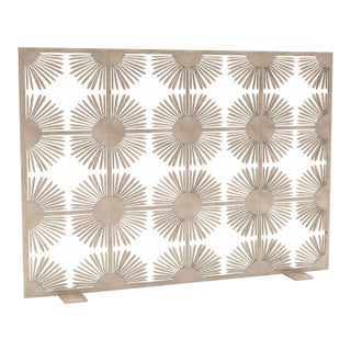 Aged Silver Halo Fireplace Screen For Sale