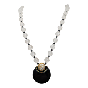 Vintage 1980s Signed Givenchy Deco Style Lucite Pendant Necklace