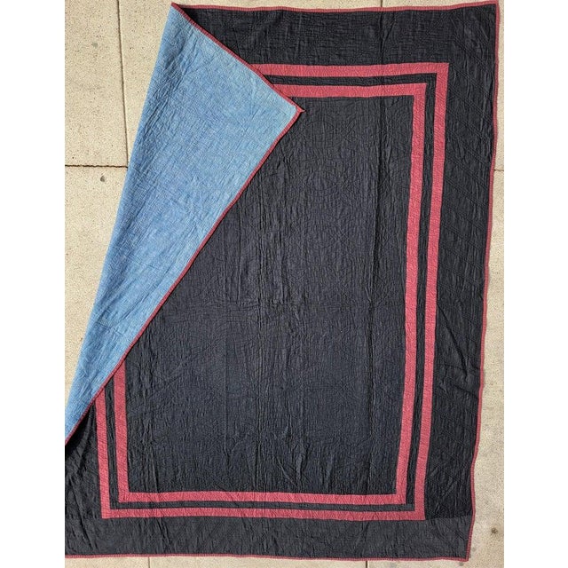 Folk Art 20Thc Amish Plain Quilt From Ohio For Sale - Image 3 of 8