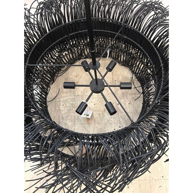 Arteriors Filamento Black Rattan Chandelier For Sale In Philadelphia - Image 6 of 10
